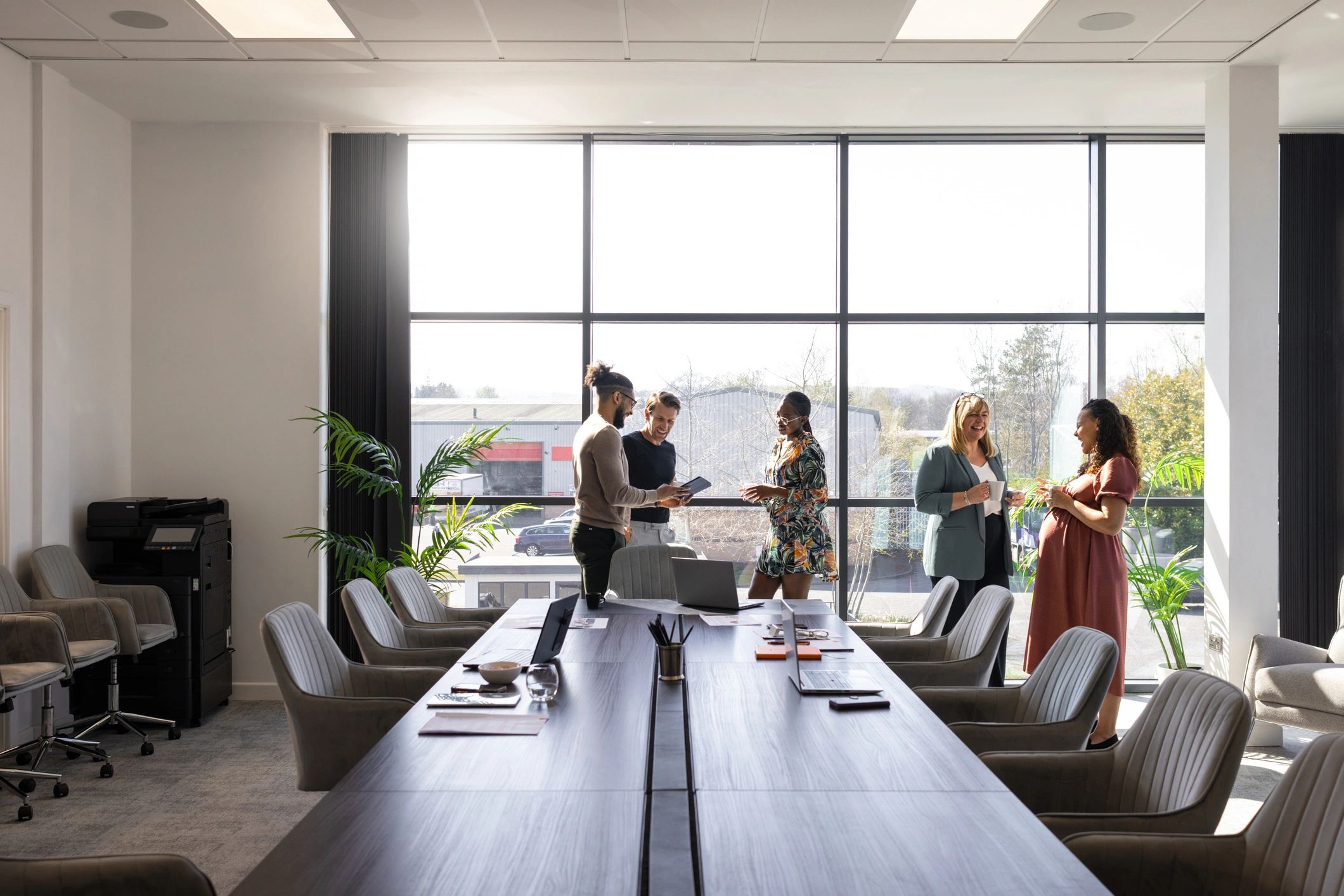 Business team connected in a modern office